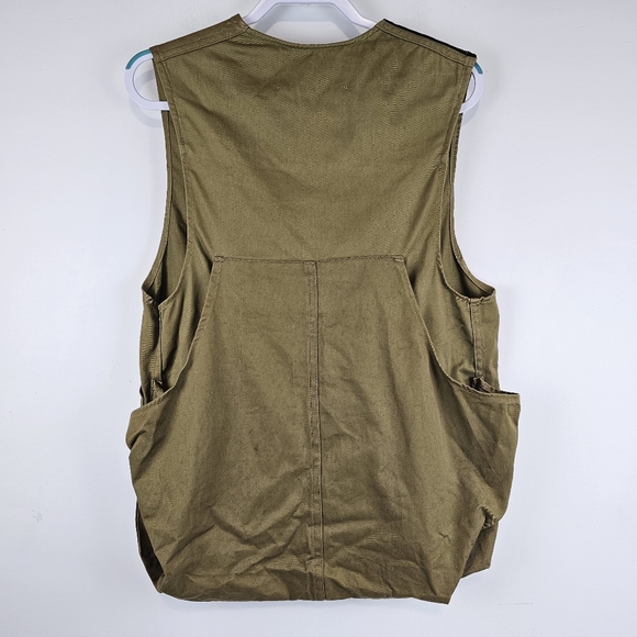 VINTAGE 40s Bob Allen Vest Hunting Shooting Skeet Trap Canvas Flannel Size 40 - Picture 5 of 13